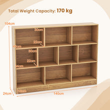 Load image into Gallery viewer, 140 x 24 x 104cm 3-Tier Children Bookshelf with 2 Anti-Tipping Kits