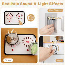 Load image into Gallery viewer, 3-Piece Kids Play Kitchen Set with Realistic Sounds Lights and Blackboard