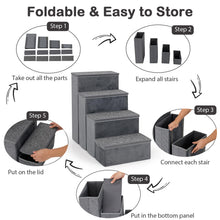 Load image into Gallery viewer, 4 Steps Non-slip Foldable Pet Stairs with Storage Box