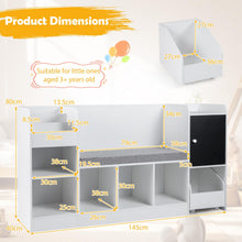 Load image into Gallery viewer, Kids Bookshelf, Wooden Children Bookcase with Blackboard
