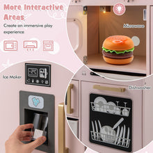 Load image into Gallery viewer, Kids Wooden Kitchen Playset Pretend Play with Chalkboard and Ice Maker