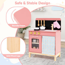 Load image into Gallery viewer, Kids Play Kitchen Set with Door Curtain and Stoves and Apron