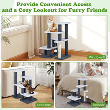 Load image into Gallery viewer, Cat Stairs, 2-in-1 Cat Tree Tower Pet Steps with Sisal Scratching Posts