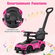 Load image into Gallery viewer, 3 in 1 Kids Ride on Push Car, Licensed Maserati Push Along Car with Handle, Guardrail, 2 Universal Wheels