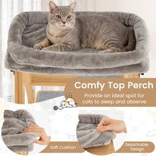 Load image into Gallery viewer, Foldable Cat Climbing Furniture with Ladder Design and Upholstered Top Perch