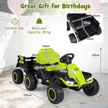Load image into Gallery viewer, 24V Ride on Tractor with Trailer, Kids Electric Car