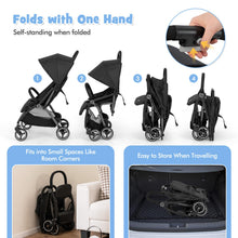 Load image into Gallery viewer, Baby Stroller, Foldable Toddler Pushchair with Adjustable Backrest