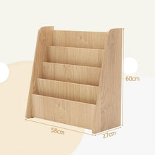 Load image into Gallery viewer, 4-Tier Wooden Children Bookshelf with Deep Compartments