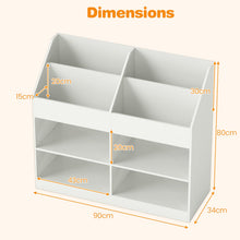 Load image into Gallery viewer, Kids Bookshelf, Wooden Toddler Toy Organizer