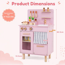 Load image into Gallery viewer, Kids Play Kitchen, Wooden Toy Kitchen with Stoves