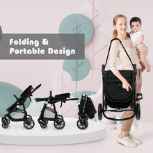 Load image into Gallery viewer, Baby Stroller, Foldable Toddler Pushchair with Adjustable Backrest & Canopy