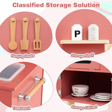 Load image into Gallery viewer, Play Kitchen for Kids Wooden Kitchen Playset with Stoves Faucet