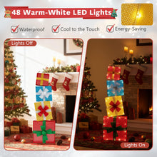 Load image into Gallery viewer, Set of 3/4 Christmas Lighted Gift Boxes Decoration