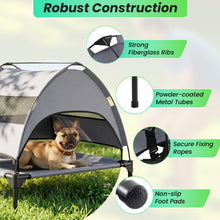 Load image into Gallery viewer, Elevated Dog Bed with Canopy and Removable Shade Tent for Small Dogs