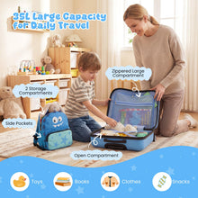 Load image into Gallery viewer, 2 Pieces Kid Luggage Set with Spinner Wheels and Lanyard for Carry Strap