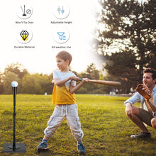 Load image into Gallery viewer, Height Adjustable Baseball Batting Tee with Soft Rubber Topper