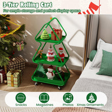 Load image into Gallery viewer, Christmas Tree Storage Cart 3-Tier Rolling Xmas Cart with Topper Star