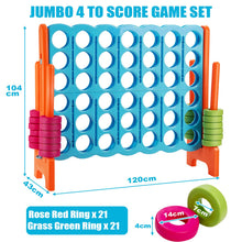 Load image into Gallery viewer, Giant 4 in A Row Game Set with 42 Jumbo Rings and Sliders