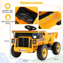 Load image into Gallery viewer, 4-Wheeler Construction Electric Vehicle with Dump Bed and Remote Control