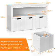 Load image into Gallery viewer, Children Bookcase with Drawers & Large Open Shelf
