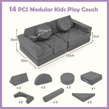 Load image into Gallery viewer, 14 PCS Modular Kids Play Couch Child Sectional Sofa Building Blocks Playset