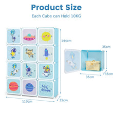 Load image into Gallery viewer, Cartoon Clothes Closet, Portable Kids Wardrobe with Hanging Section