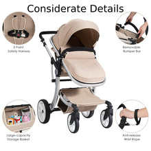 Load image into Gallery viewer, Baby Stroller, Foldable Toddler Pushchair with Rain Cover, Mosquito Net, Storage Bag