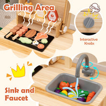 Load image into Gallery viewer, Kids Barbecue Playset, Wooden Children Kitchen with Sink