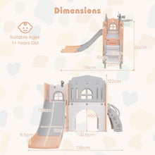 Load image into Gallery viewer, 9 in 1 Toddler Slide L Shaped Kids Slide and Climber Playset with Basketball Hoop