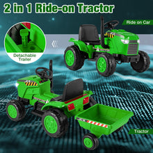 Load image into Gallery viewer, Kids Ride On Tractor and Trailer, 12V Battery Powered Toy Car with Remote Control