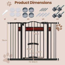 Load image into Gallery viewer, Extra Wide Walk Through Pet Gate with Small Door and 2 Extensions