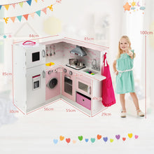 Load image into Gallery viewer, Kids Corner Play Kitchen with Apron and Chef Hat