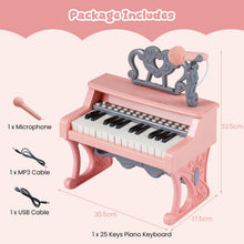 Load image into Gallery viewer, Mini Electric Toddler Keyboard with Microphone (Short Stand without Stool)