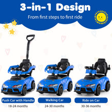 Load image into Gallery viewer, 3 in 1 Ride on Push Car, Licensed Toyota Stroller Sliding Walking Car with Handle