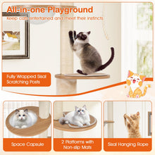 Load image into Gallery viewer, Floor to Ceiling Cat Tree, 256-275 cm Height Adjustable Cat Tower