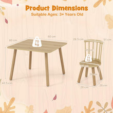 Load image into Gallery viewer, Kids Table and Chair Set, Wooden Toddler Play Table with Solid Wood Legs