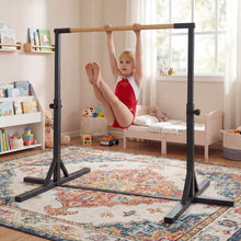 Load image into Gallery viewer, Gymnastics Training Bar, 85-145cm/90-150cm Height Adjustable Horizontal Kip Bars with Non-slip Pads