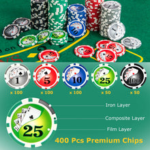 Load image into Gallery viewer, Poker Chip Set, Casino Poker Chips (400 PCS)