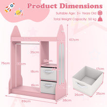 Load image into Gallery viewer, Kids Dress up Storage, Children Wardrobe with Mirror