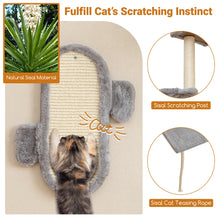 Load image into Gallery viewer, Wall-Mounted Cat Tower Set with 2-Tier Platform and 2 Comfy Cat Condos