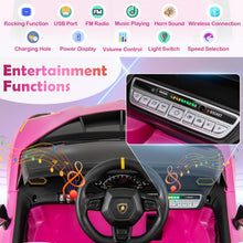 Load image into Gallery viewer, Kids Ride on Car, 12V Battery Powered Licensed Lamborghini Car with Remote Control