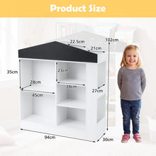 Load image into Gallery viewer, Kids Dollhouse Bookshelf with Chalkboard for Kids Room, Nursery, Playroom