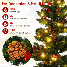 Load image into Gallery viewer, 150 CM Pre-Lit Artificial Christmas Tree Spiral Holiday Tree with 448 Branch Tips