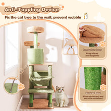 Load image into Gallery viewer, Cactus Cat Tree, 160cm Tall Cat Tower with Sisal Scratching Posts, 2 Perches, 2 Cat Condos, Hammock