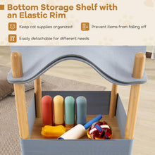Load image into Gallery viewer, Elevated Cat Bed, 2-tier Bamboo Frame Cat House with Dual-Layer Felt Fabric Top