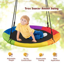 Load image into Gallery viewer, Kids Nest Swing, 40 Inch/100cm Saucer Tree Swings with Height Adjustable Hanging Ropes