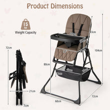Load image into Gallery viewer, Compact High Chair with 3-Position Adjustable Dishwashable Tray