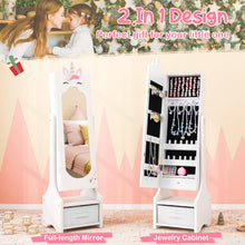 Load image into Gallery viewer, Kids Jewelry Cabinet with Full-Length Mirror