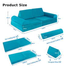 Load image into Gallery viewer, 6 Pieces Modular Convertible Kids Play Couch Sofa