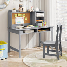 Load image into Gallery viewer, Wooden Study Table with Storage Hutch & Open Shelves